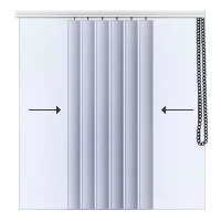 Bedienung auf der rechten Seite, Paket mittig.