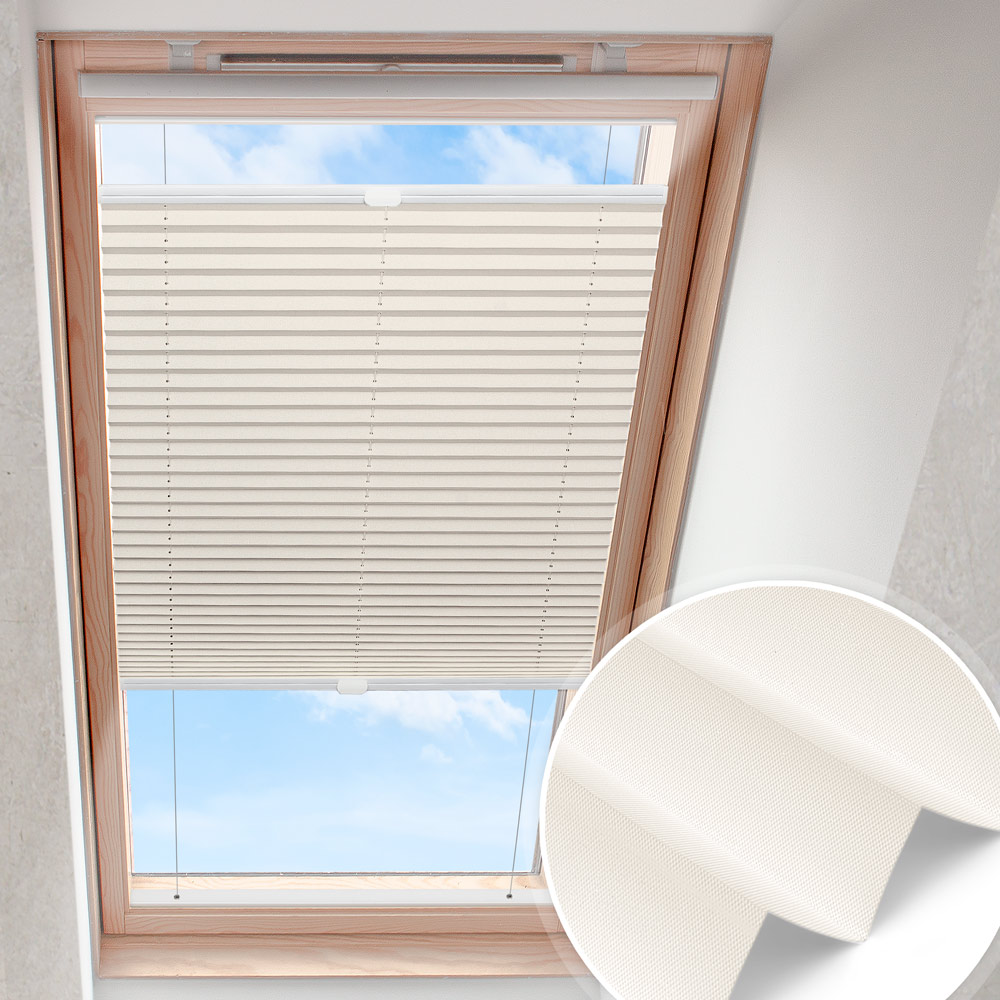 Dachfensterplissee Warmweiß | perlmutt