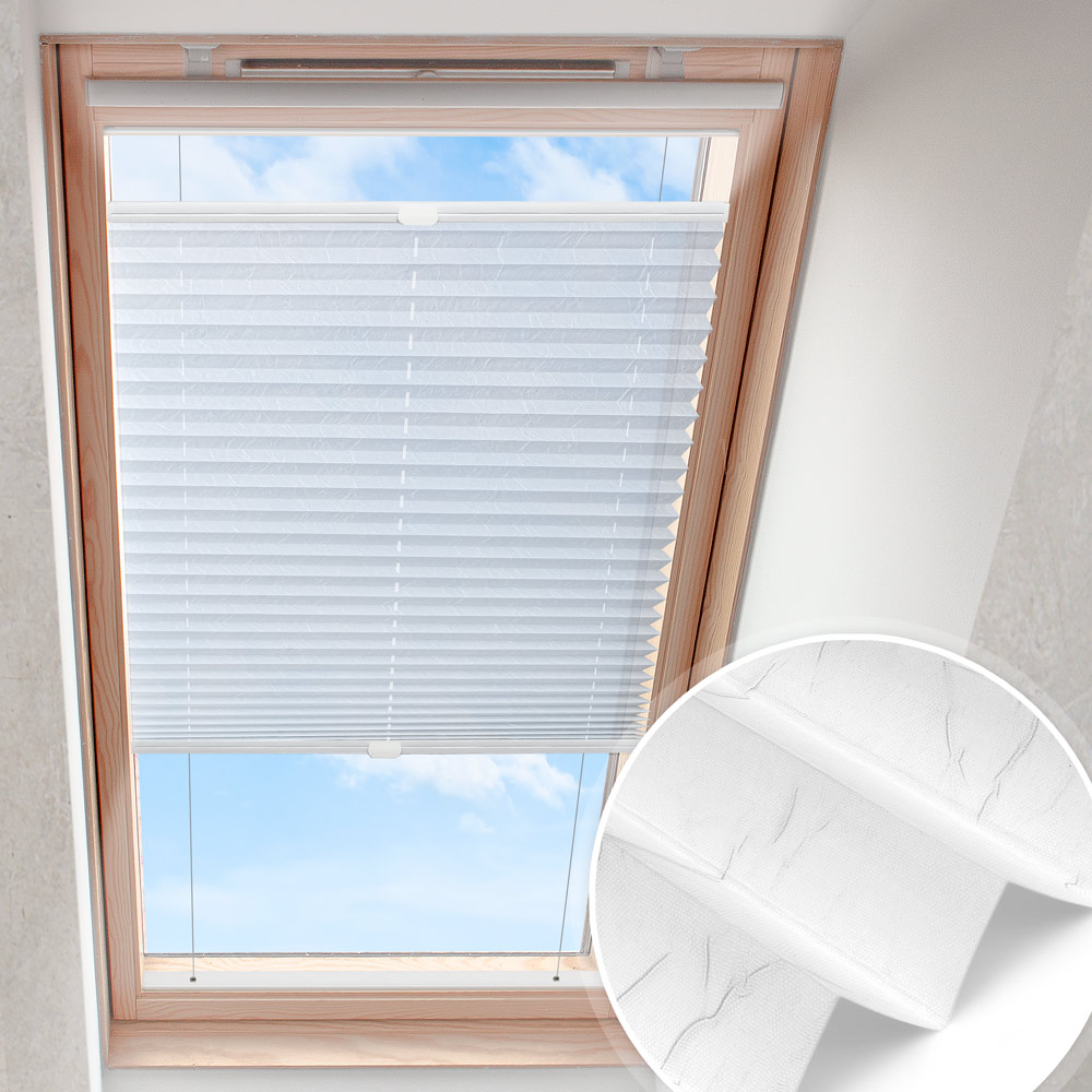 Dachfensterplissee Lilienweiß | crushoptik