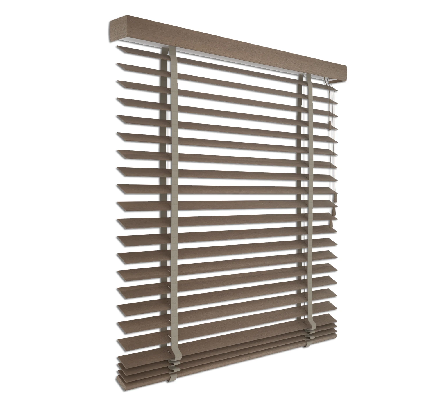 Holzjalousie Naturbraun dunkel | 50mm Lamelle