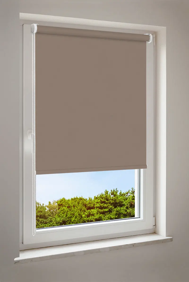 Rollo Dunkelbeige | halbtransparent