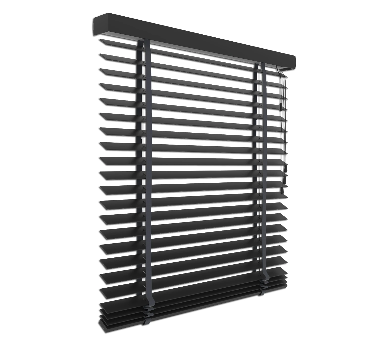 Holzjalousie Schwarz halbmatt | 50mm Lamelle
