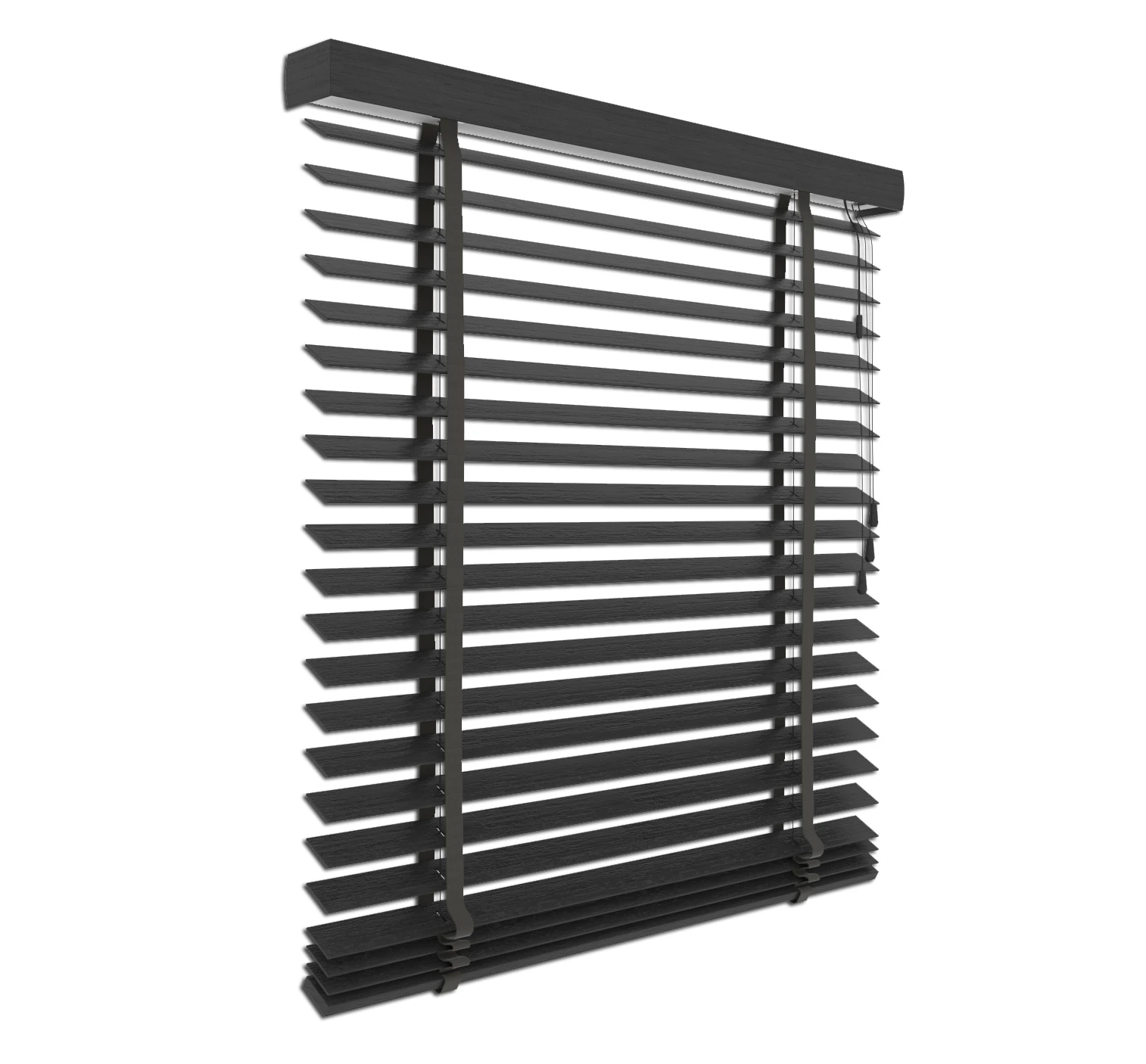 Holzjalousie Schwarz Bambus | 50mm Lamelle