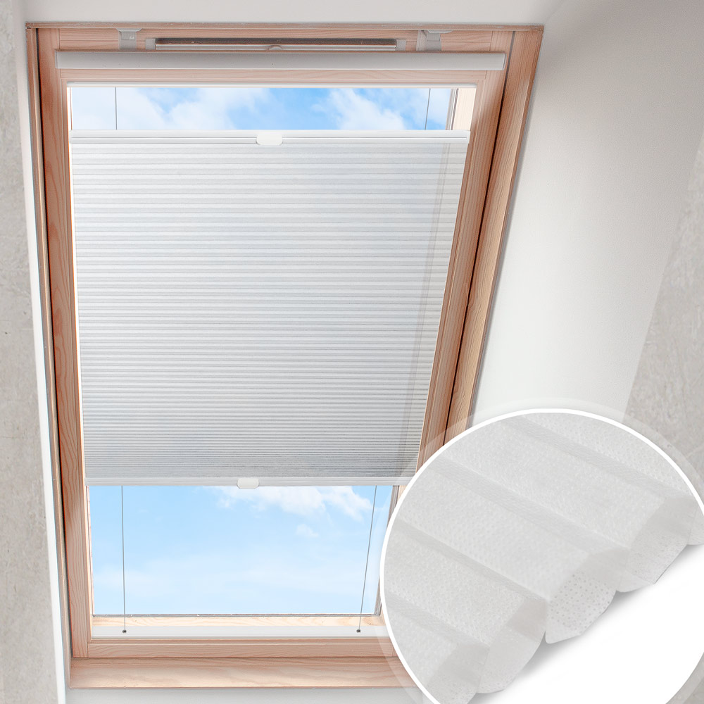 Dachfensterplissee Weiß | Wabe