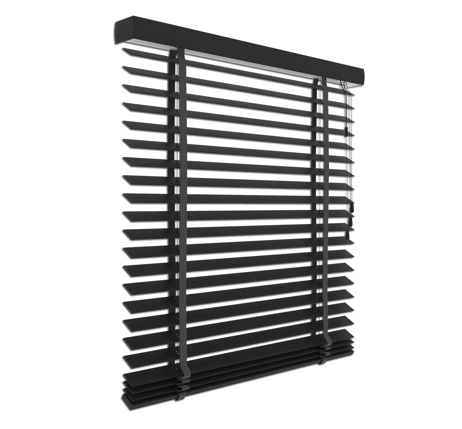 Holzjalousie Schwarz | 50 mm Lamelle