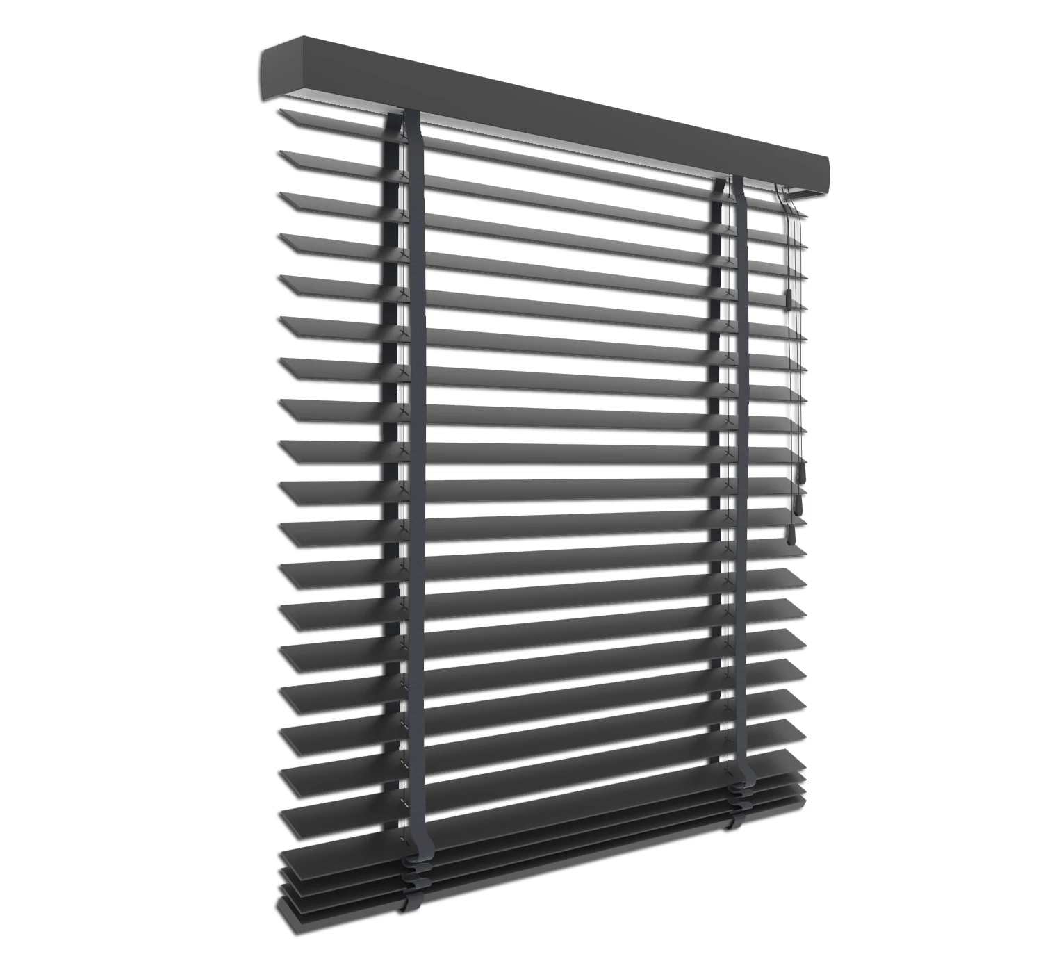 Holzjalousie Schwarz matt | 50mm Lamelle