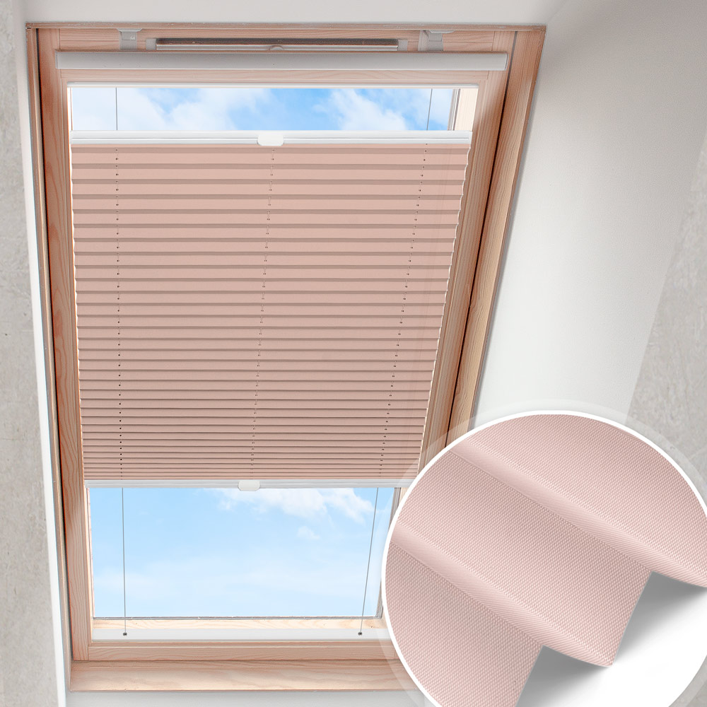 Dachfensterplissee Zartrosa | blickdicht